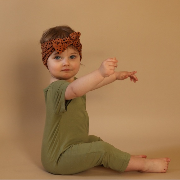 Button Front Short Sleeve Jumper Olive Green Baby - Picture 6 of 6